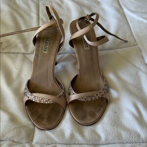 Alfani Strappy Pink Heels with Pink and White stone accents